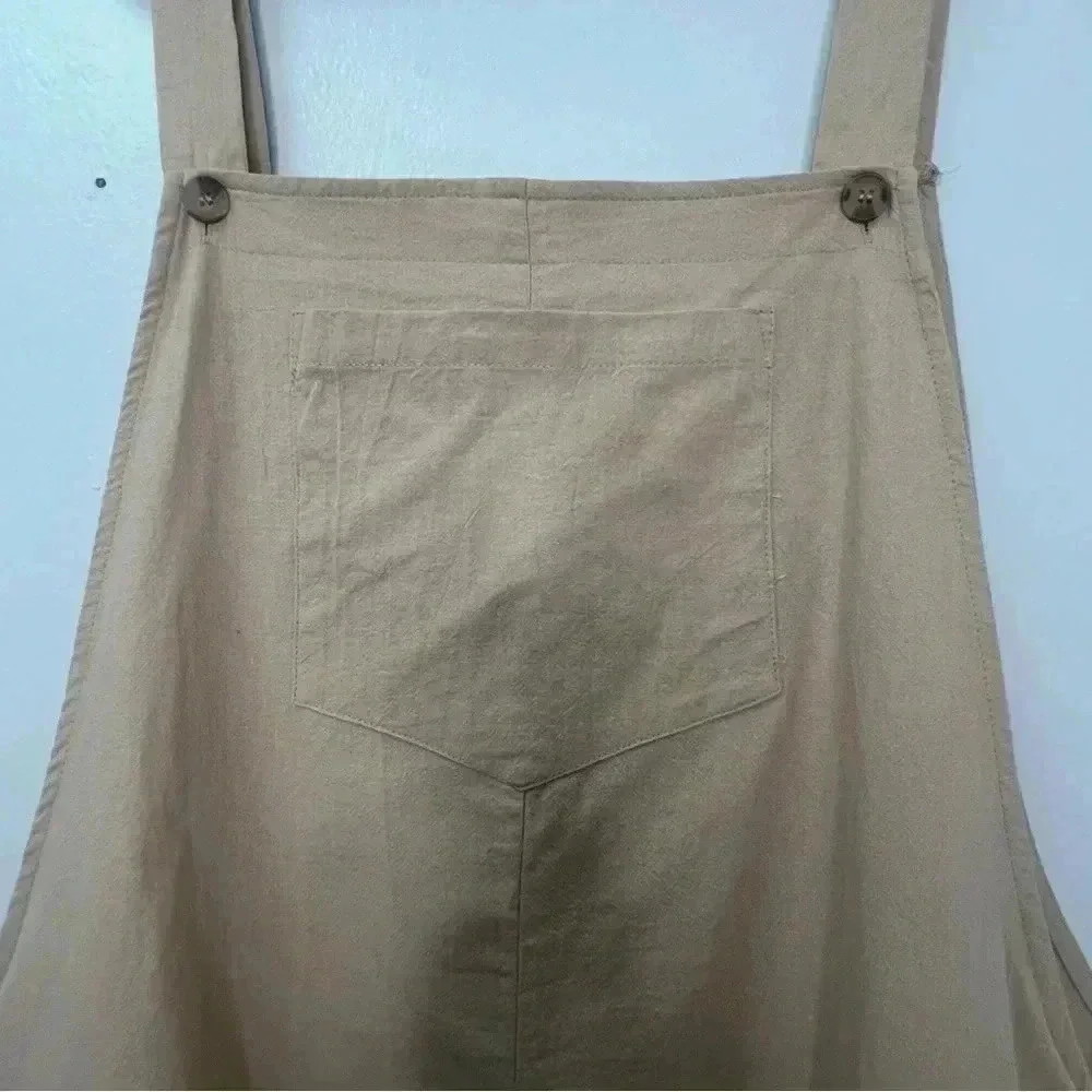 Emery Rose Neutral Color Romper Sides Pockets  Patch Pocket Back V-Neckline 2XL‎ - Picture 4 of 13